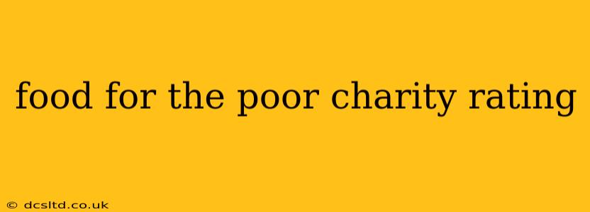 food for the poor charity rating
