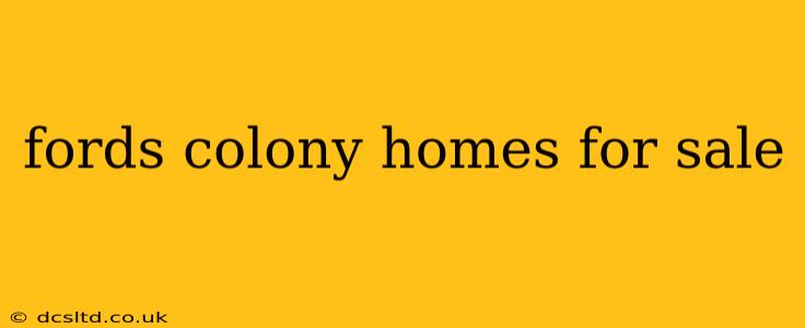 fords colony homes for sale