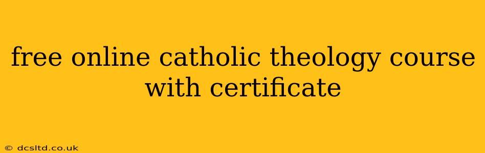 free online catholic theology course with certificate