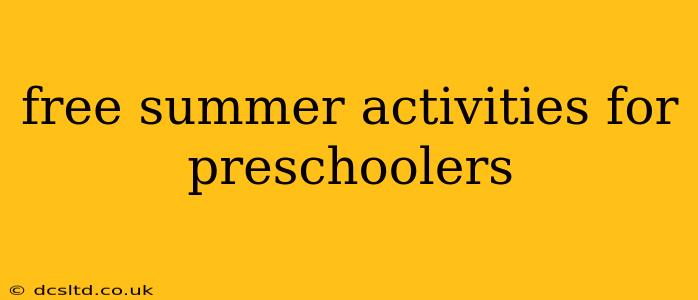 free summer activities for preschoolers