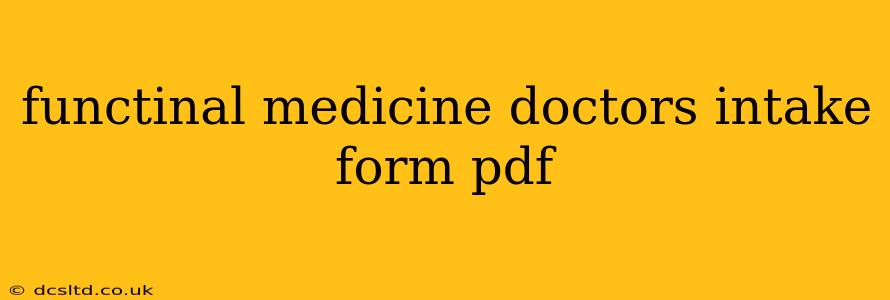 functinal medicine doctors intake form pdf
