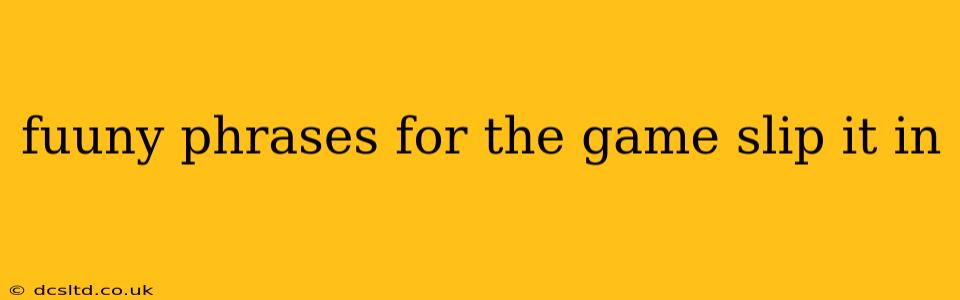 fuuny phrases for the game slip it in
