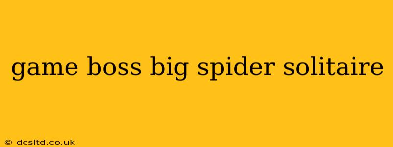 game boss big spider solitaire