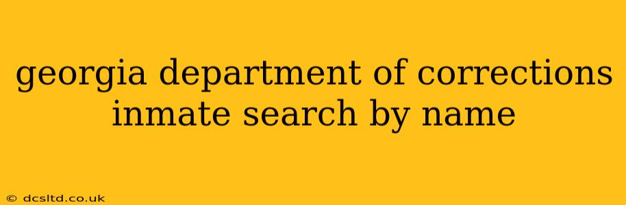 georgia department of corrections inmate search by name