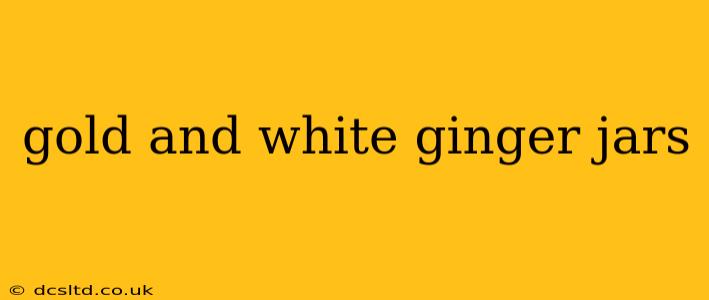 gold and white ginger jars