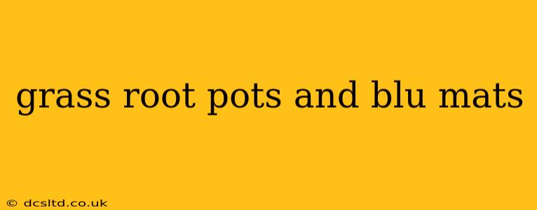grass root pots and blu mats