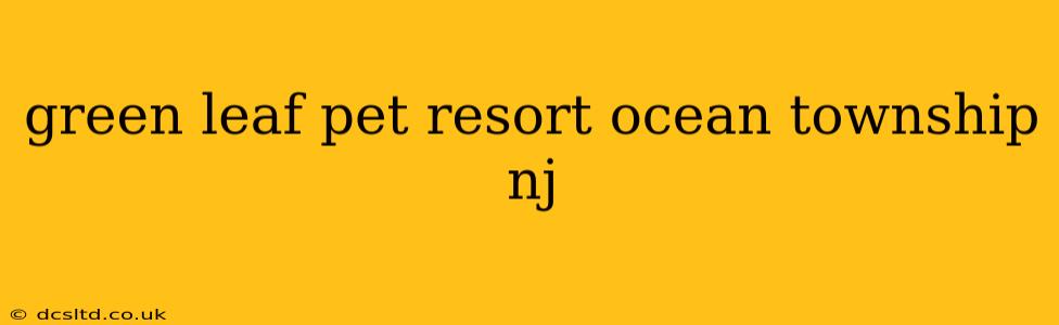 green leaf pet resort ocean township nj