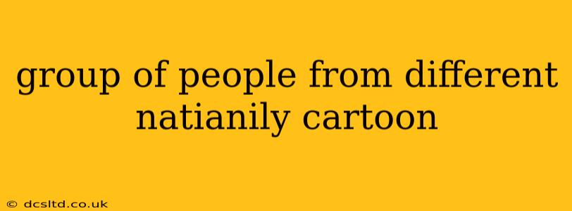 group of people from different natianily cartoon