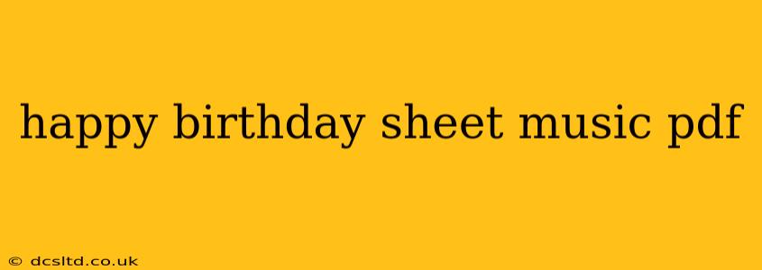 happy birthday sheet music pdf