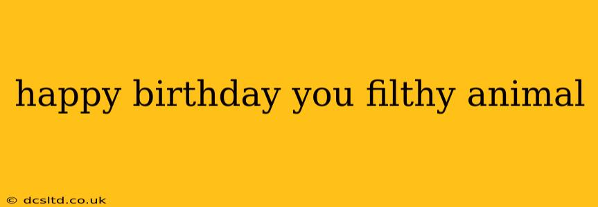 happy birthday you filthy animal