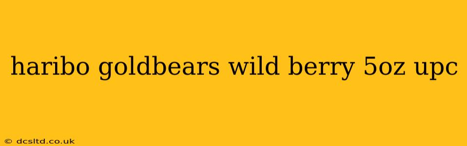 haribo goldbears wild berry 5oz upc
