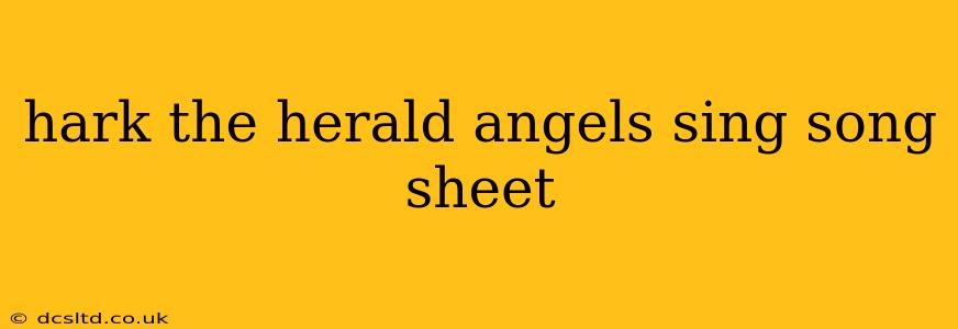 hark the herald angels sing song sheet