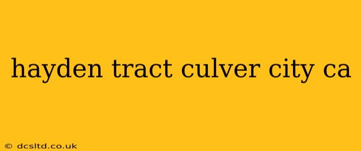 hayden tract culver city ca