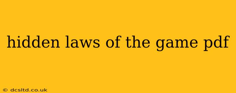 hidden laws of the game pdf