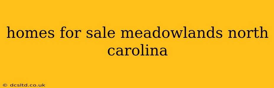 homes for sale meadowlands north carolina