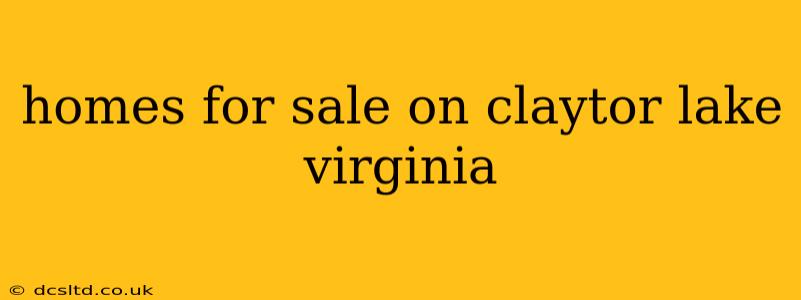 homes for sale on claytor lake virginia