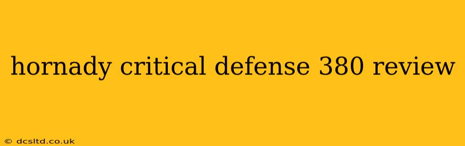 hornady critical defense 380 review