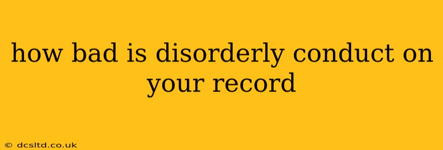 how bad is disorderly conduct on your record