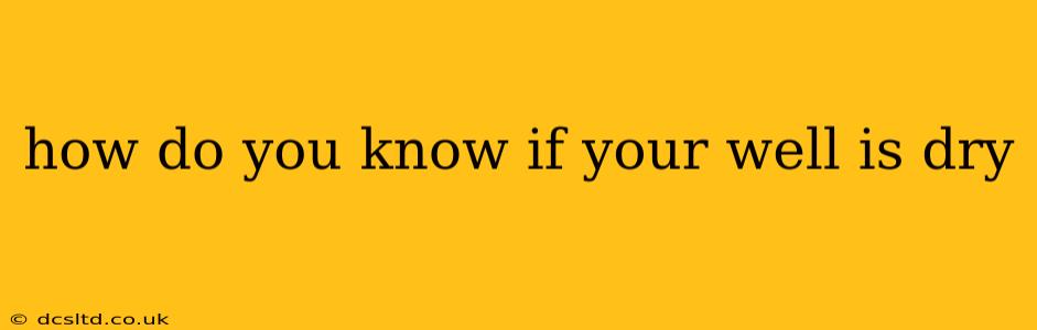 how do you know if your well is dry