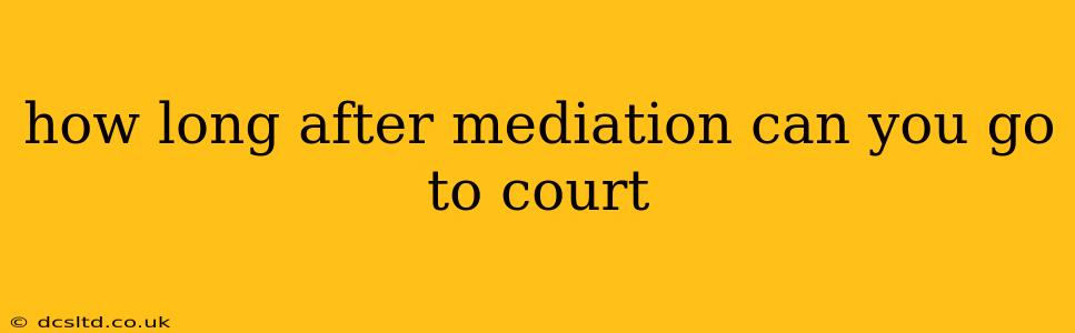 how long after mediation can you go to court
