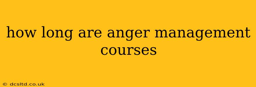 how long are anger management courses