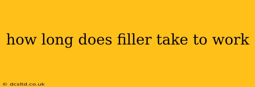how long does filler take to work