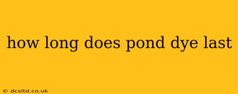 how long does pond dye last