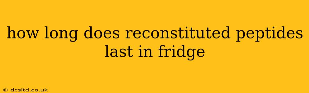 how long does reconstituted peptides last in fridge