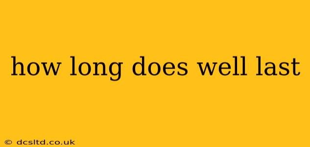how long does well last