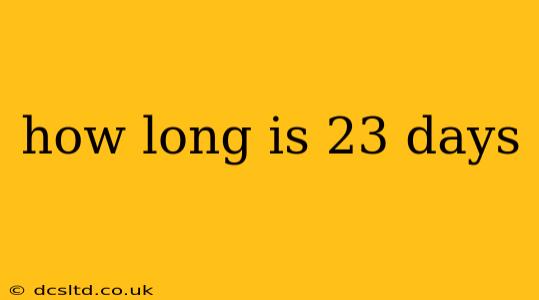 how long is 23 days