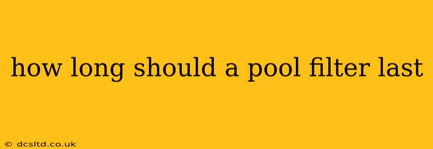 how long should a pool filter last