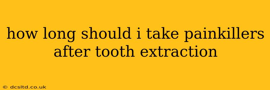 how long should i take painkillers after tooth extraction