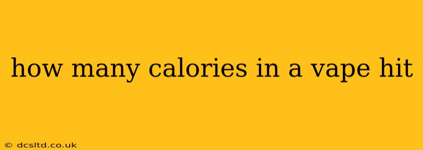 how many calories in a vape hit