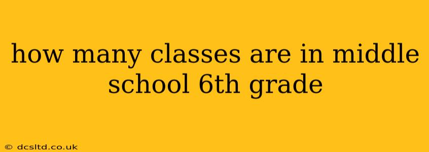 how many classes are in middle school 6th grade