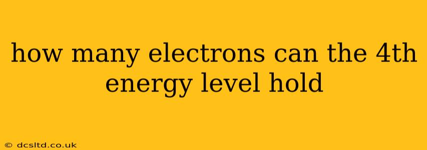 how many electrons can the 4th energy level hold