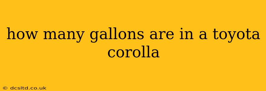 how many gallons are in a toyota corolla