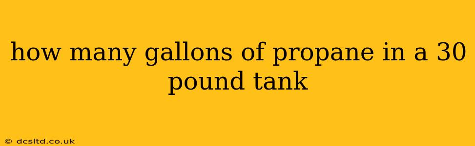 how many gallons of propane in a 30 pound tank