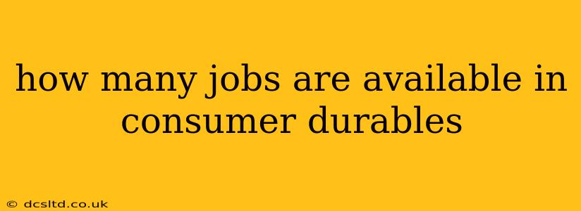 how many jobs are available in consumer durables
