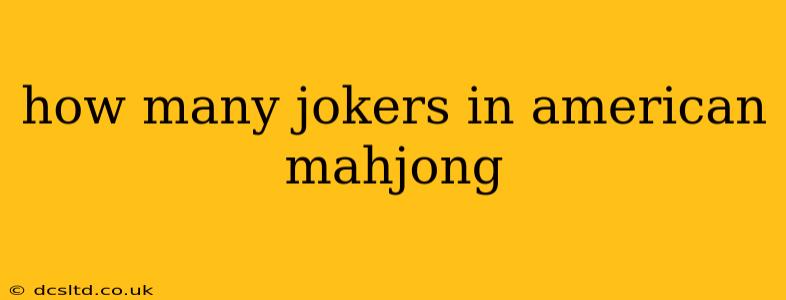 how many jokers in american mahjong