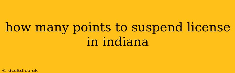 how many points to suspend license in indiana