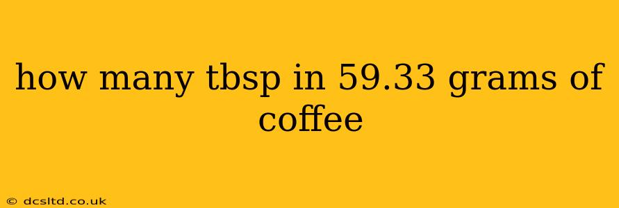how many tbsp in 59.33 grams of coffee