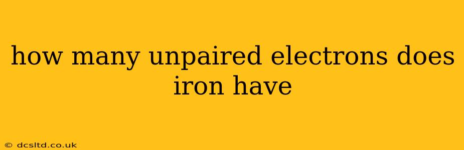 how many unpaired electrons does iron have