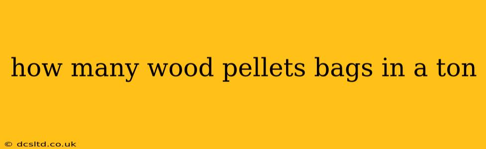 how many wood pellets bags in a ton