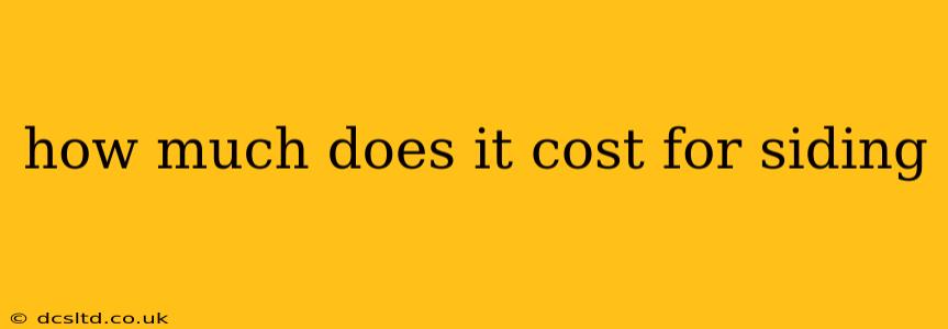 how much does it cost for siding