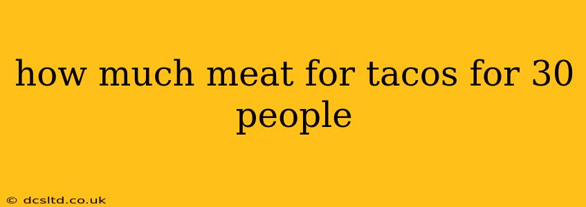 how much meat for tacos for 30 people