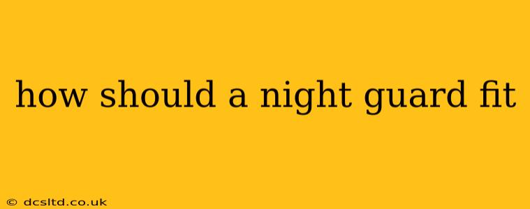 how should a night guard fit