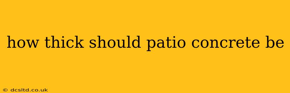 how thick should patio concrete be