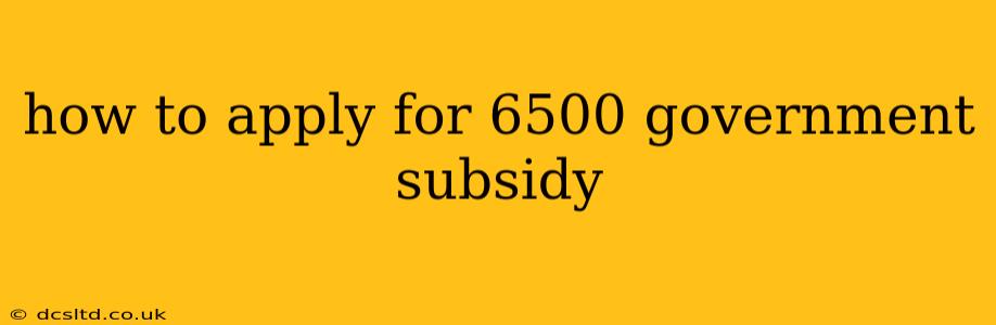 how to apply for 6500 government subsidy