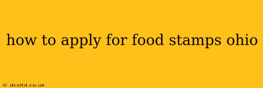 how to apply for food stamps ohio