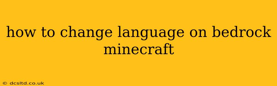 how to change language on bedrock minecraft